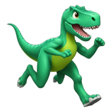 dinosaur running marathon sticker