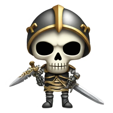 a skeleton with a armor and a sword sticker