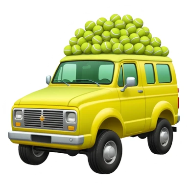 squatted truck antenna tennis balls sticker