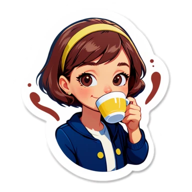 Sipping tea sticker