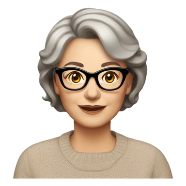 70 years old girl
Short brown hair with bob styling
light skin small
glasses with refined frame
Brown eyes with cat eye liner sticker