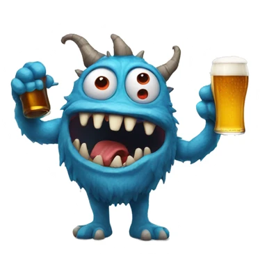 Monster with a beer  sticker
