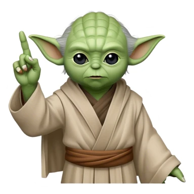 yoda holding up middle finger on one hand sticker
