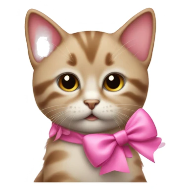 A kitten with a pink bow being sassy  sticker