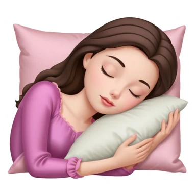 sleeping beauty brunette white girl with a silk pillow sticker