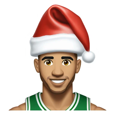 Jayson Tatum with a Santa hat  sticker