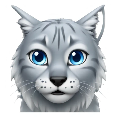 Grey lynx blue eyes growling sticker