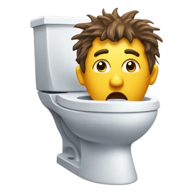 Generate a head sticking out of a toilet sticker
