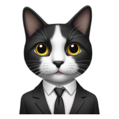 Black and white cat in a suit sticker