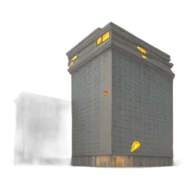 Building hit by a plane sticker