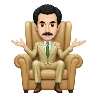 Borat sitting in chair sticker