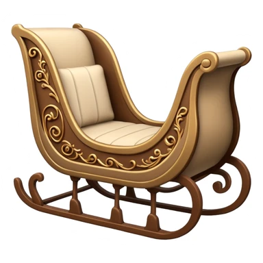 beige winter sleigh sticker
