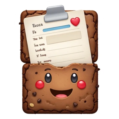 A food brownie holding up a scorecard  sticker