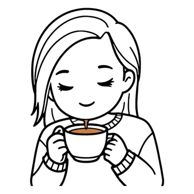 Girl drinking coffe sticker