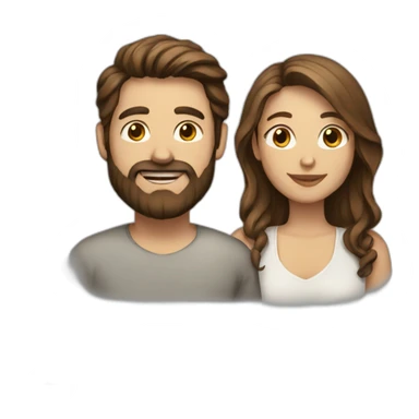 Man with beard and woman with brown hair sticker