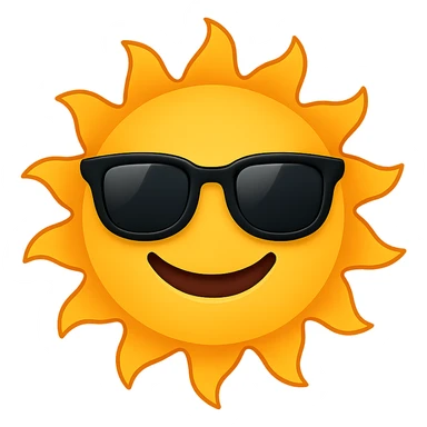 smiling sun with sunglasses sticker