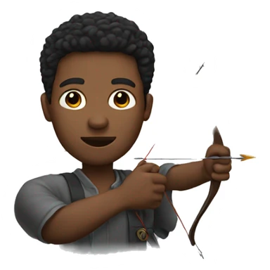 Black man shooting heart shaped arrow head towards screen sticker