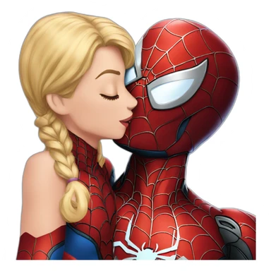 spider man kiss iron man sticker
