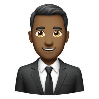 a business man facing side wearing a suit talking sticker