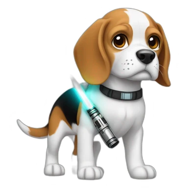 beagle jedi lightsaber sticker