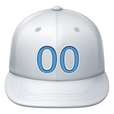 white cap with number “0” on it sticker