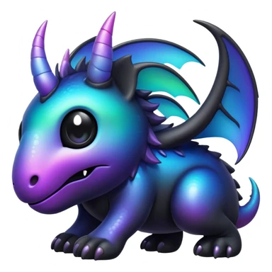  Iridescent gradient black dark fakemon-fantasy-creature sticker