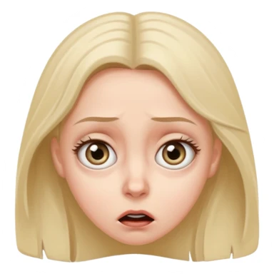 A realistic waist-up portrait of a frightened woman sticker