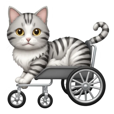 cat in a pet wheelchair sticker