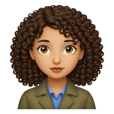 GIRL WITH CURLY DARK BROWN HAIR AND OLIVE SKIN sticker
