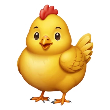 Cree moi un emoji poulet qui mange du poulet  sticker