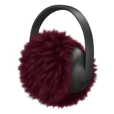 Burgundy fluffy earmuffs  sticker
