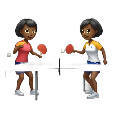 two women play table tennis sticker