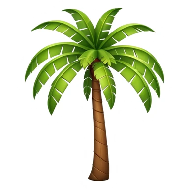 generate realistic detailed palm tree in 3d style sticker