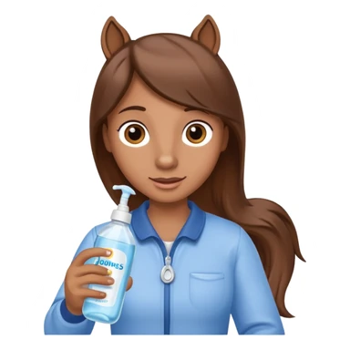 A cartoon horse holding johnson baby oil soltion  sticker