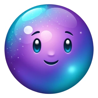 glitter purpel cian little ball sticker