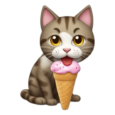 cat eat ice-cream sticker