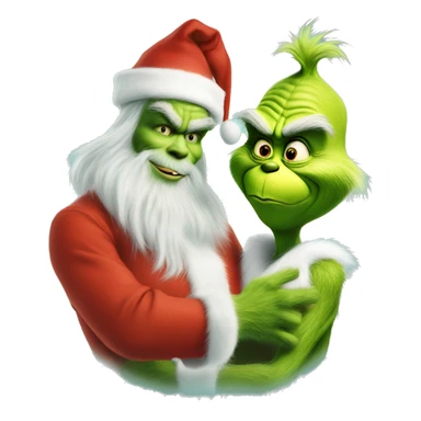 The grinch and Santa making a deal sticker