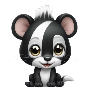 Why cute baby skunk with huge eyes sticker