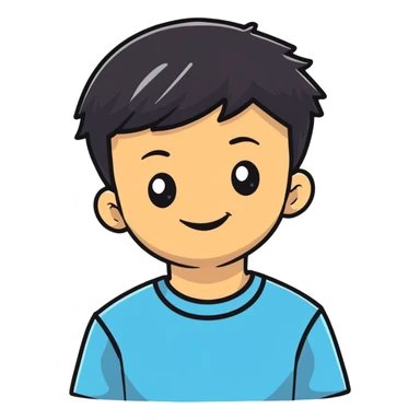 cheerful young boy sticker