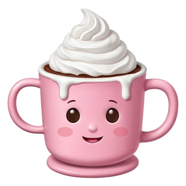 Marshmallow pink hot chocolate sticker