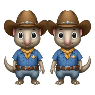 armadillos with cowboy hat team logo  sticker