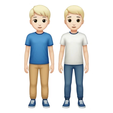 two best friends boys white skin full height sticker