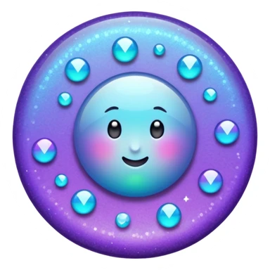 glitter purple and cian mark check sticker