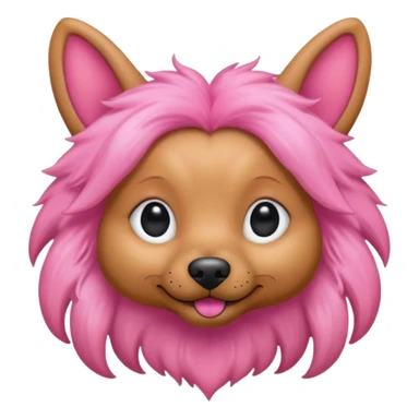 alien pink haired dog wearing earrings sticker