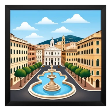 piazza di spagna with barcaccia view from up above
no square style no frame png style 
 sticker
