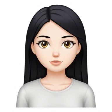 Chica lacia pelo negro blanca sticker