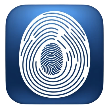 Logo for 'DI' with an abstract fingerprint design. Integrate letters D and I subtly in the fingerprint lines. Use modern colors like deep blue, silver, black, and white. Simple, clean, futuristic, and scalable for app icons." sticker