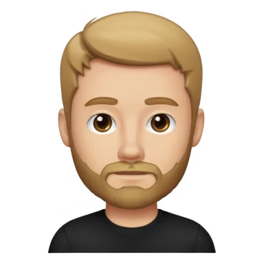 8-BitRyan with dark blonde hair and thin buzz beard, black shirt sticker
