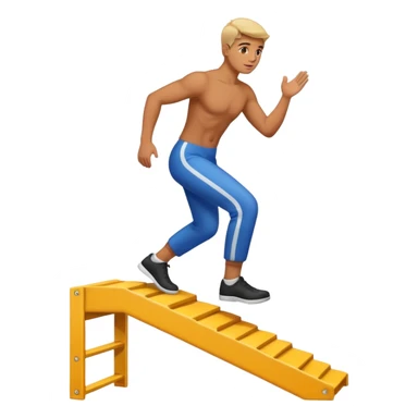 stepping up onto and down from a platform sticker