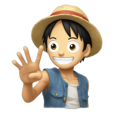 Luffy Say hi hand up sticker